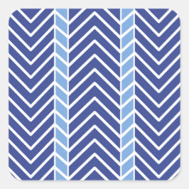 Chevron Pattern Blue Quadratischer Aufkleber