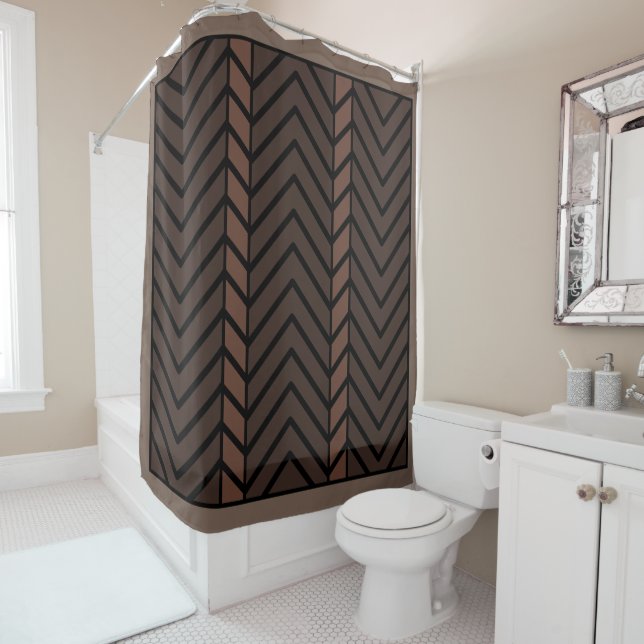 Chevron Pattern Brown Duschvorhang (Beispiel)