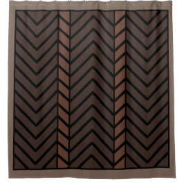 Chevron Pattern Brown Duschvorhang