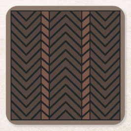 Chevron Pattern Brown Rechteckiger Pappuntersetzer