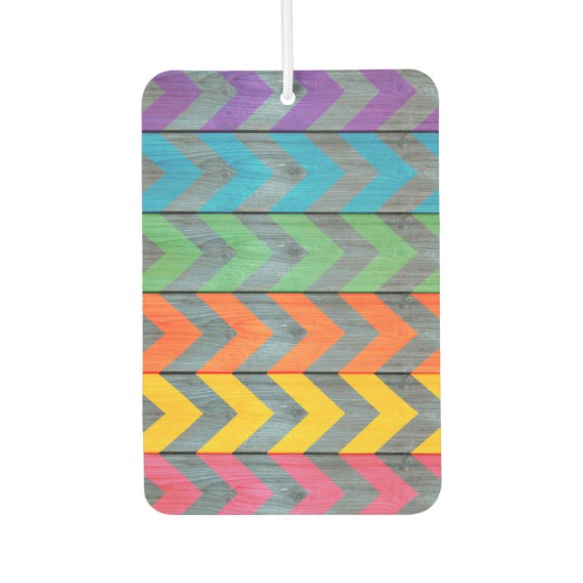 Chevron Pattern On Wood Texture by Shirley Taylor Autolufterfrischer (Vorderseite)