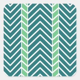 Chevron Pattern Teal Quadratischer Aufkleber