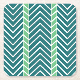 Chevron Pattern Teal Rechteckiger Pappuntersetzer