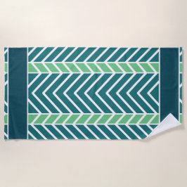 Chevron Pattern Teal Strandtuch
