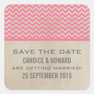 Chevron rose chic Enregistrer les stickers Date