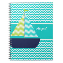 Chevron Sailboat sur Chevron Carnet personnalisé