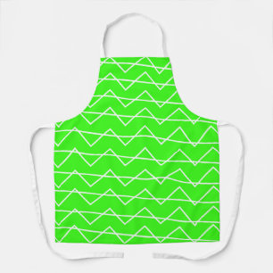 Chevron Streifen Neon Grün Weiße Geometrische Schürze