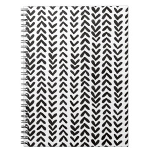 Chevron-Streifen - schwarzes Notizbuch Notizblock