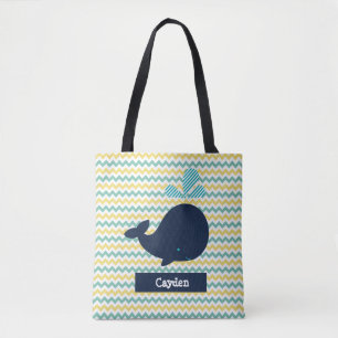 Chevron Stripe avec baleine sac fourre-tout person