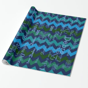 Chevron stripes: create your own pattern of names geschenkpapier