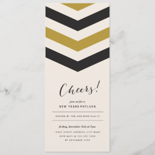 Chevron Stripes Invitation du Nouvel An
