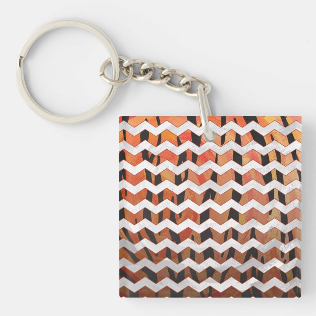 Chevron Tiger chaud orange et noir (Devant)