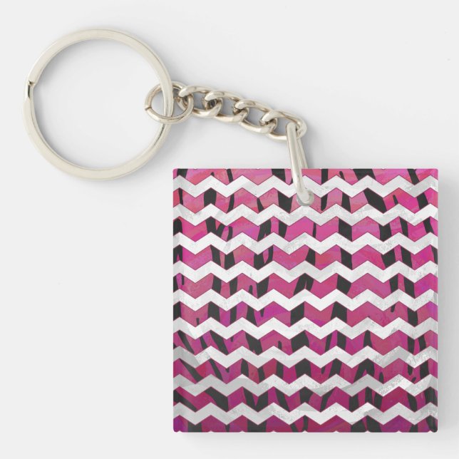 Chevron Tiger rose chaud et noir (Devant)