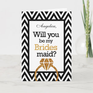 Chevron Will You Be My Bridesmaid Invitation