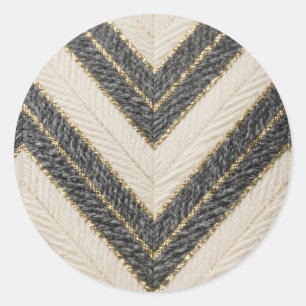 Chevron-Zickzack-Glamourmuster Runder Aufkleber
