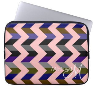 Chevron-Zickzack-Monogramm 3 nach Maß Laptopschutzhülle