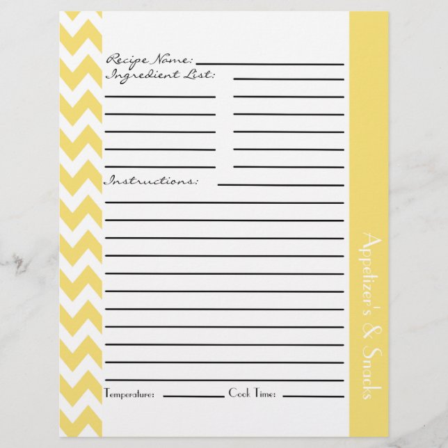 Chevron Zigzag Feuilles de Recette Striped - Citro (Devant)