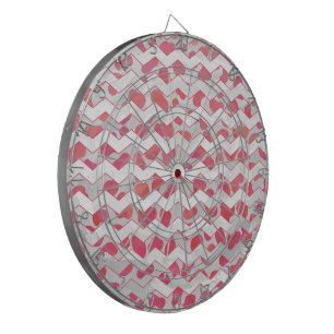 ChevronDalmatiner Rosa und Weiß Dartscheibe