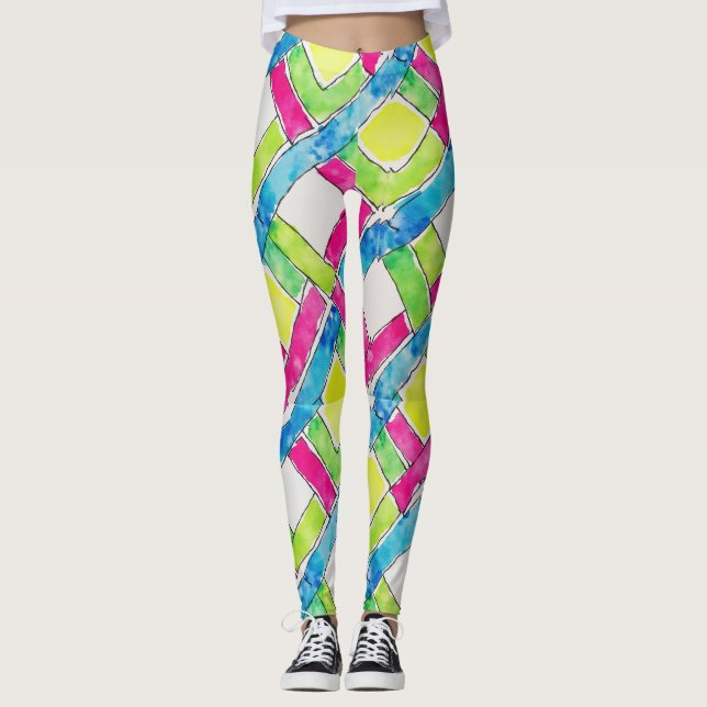 Chevronen, Diamanten Nahtloses Muster Leggings (Vorderseite)