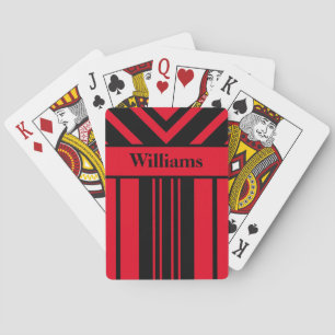 Chevrons aus Rot und Schwarz Streifen, Ihr Name Ka Spielkarten