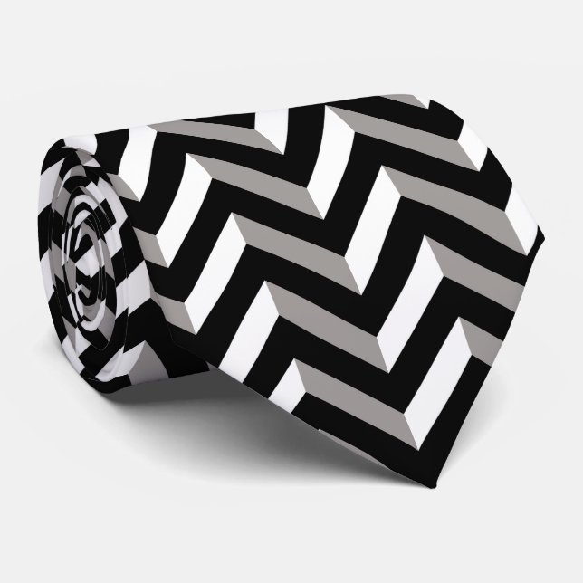 Chevrons Geometrische optische Illusion Krawatte (Gerollt)