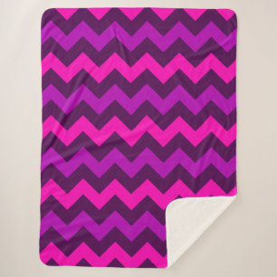 Chevrons Rose violet mou Grosse couverture Sherpa