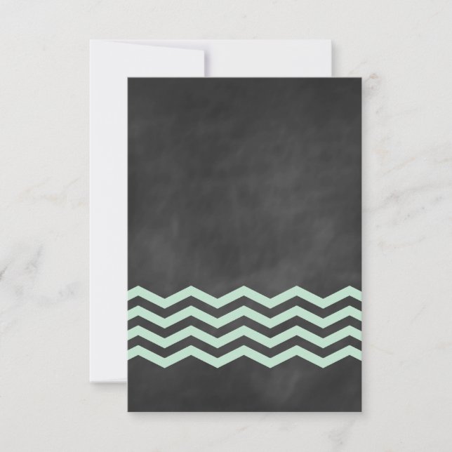Chevrons sur Chalkboard RSVP en menthe (Devant)