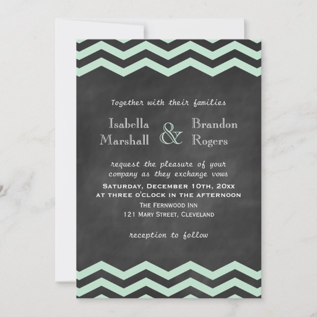 Chevrons sur le Faire-part de mariage de tableau d (Devant)