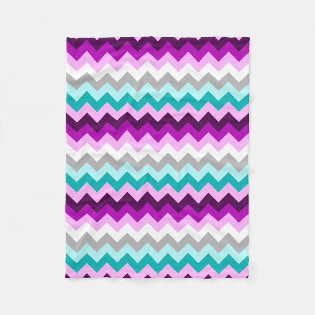 Chevrons Turquoises violets Petite couverture en p (Devant)