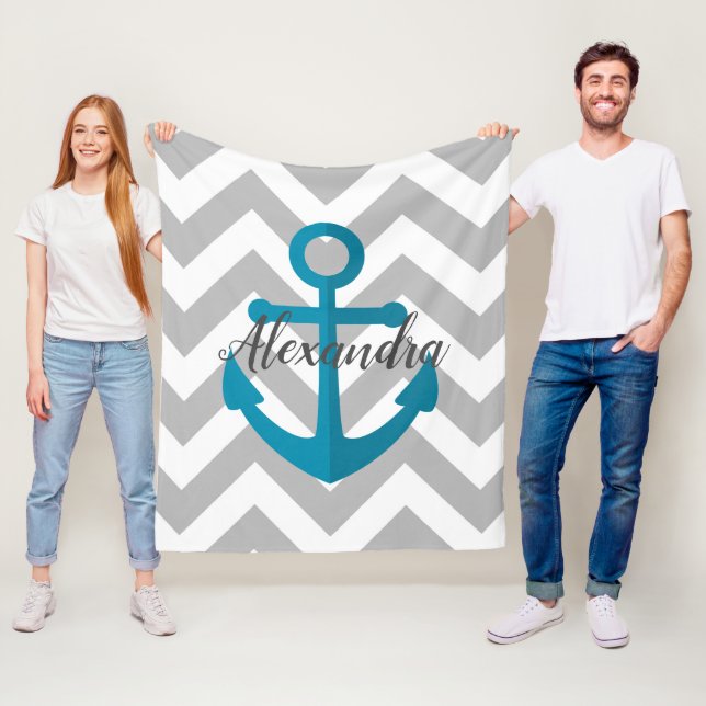 Chevrons und Anchor Fleecedecke (Beispiel)