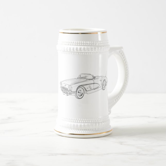 Chevy 1958 Korvette Bierglas (VorderseiteRechts)