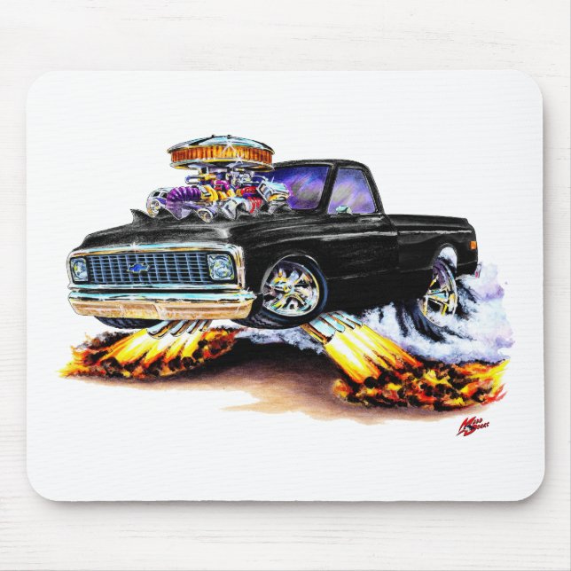 Chevy 1970-72 C10 schwarzes Longbed Mousepad (Vorne)