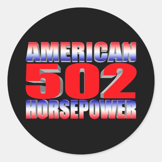 Chevy 502 Big Block Muscle Car Runder Aufkleber (Vorderseite)