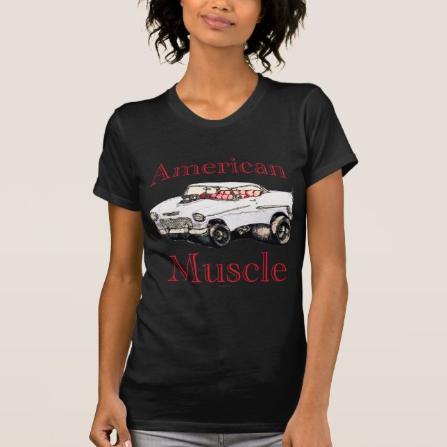 chevy amerikanischer Muskel 55 T-Shirt (Vorderseite)