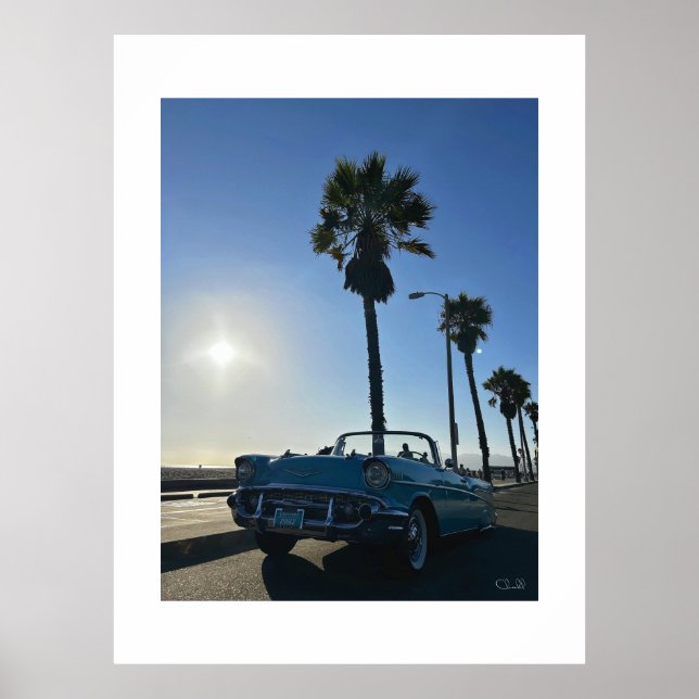 "Chevy Bel Air at Venice Beach." Poster (Vorne)
