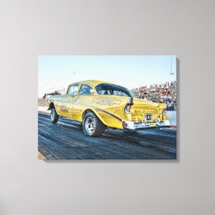 chevy belair 1956 gasser am Widerstandstreifen Leinwanddruck