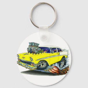 Chevy Belair gelbes Auto 1956 Schlüsselanhänger