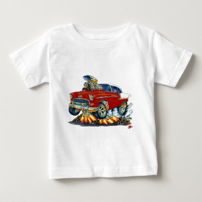 Chevy Belair kastanienbraunes Auto 1955 Baby T-shirt (Vorderseite)