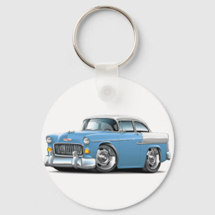 Chevy Belair lt 1955 Blau-Weiß Car Schlüsselanhänger
