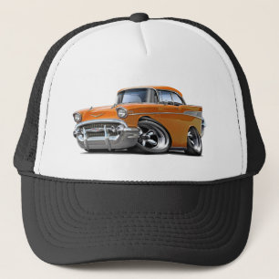 Chevy Belair Orangen-frisiertes Auto 1957 Truckerkappe