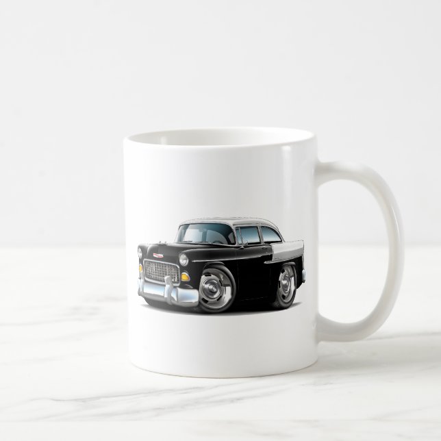 Chevy Belair Schwarz-weißes Auto 1955 Kaffeetasse (Rechts)