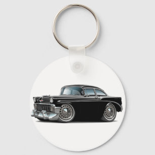 Chevy Belair schwarzes Auto 1956 Schlüsselanhänger