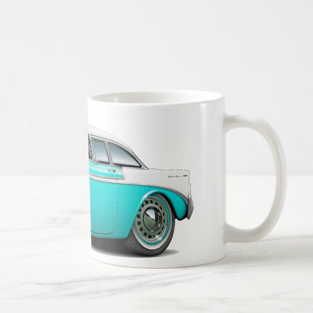 Chevy Belair Türkis-Weißes Auto 1956 Kaffeetasse (Rechts)