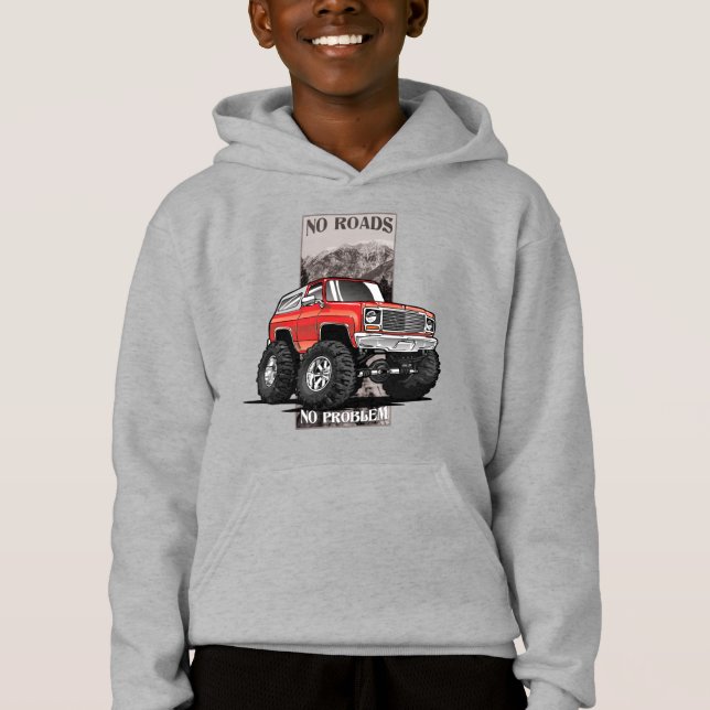 Chevy Blazer 'No Roads' Design der 80er Jahre Hoodie (Vorderseite)