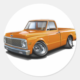 Chevy C10 Orangen-LKW 1970-72 Runder Aufkleber