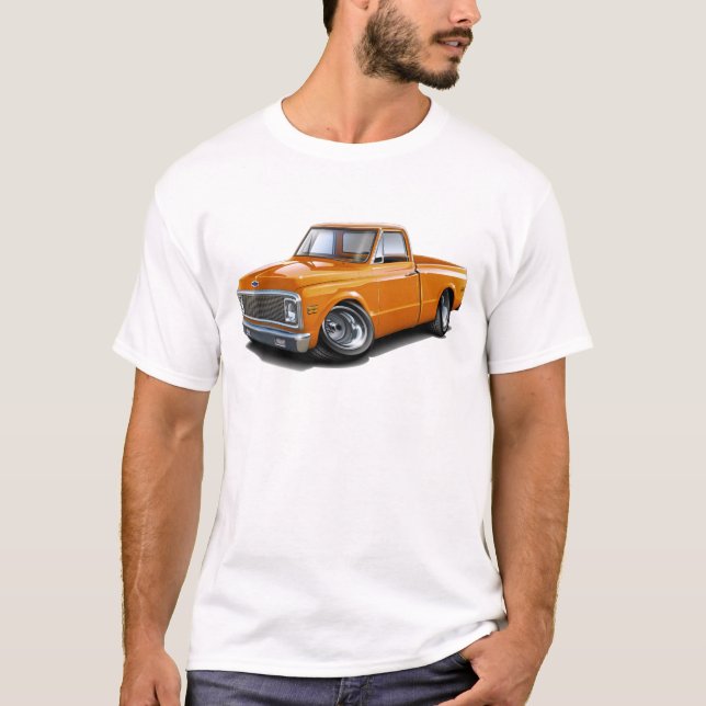 Chevy C10 Orangen-LKW 1970-72 T-Shirt (Vorderseite)
