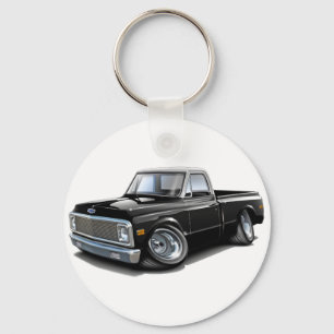 Chevy C10 Schwarz-weißer Spitzen-LKW 1970-72 Schlüsselanhänger