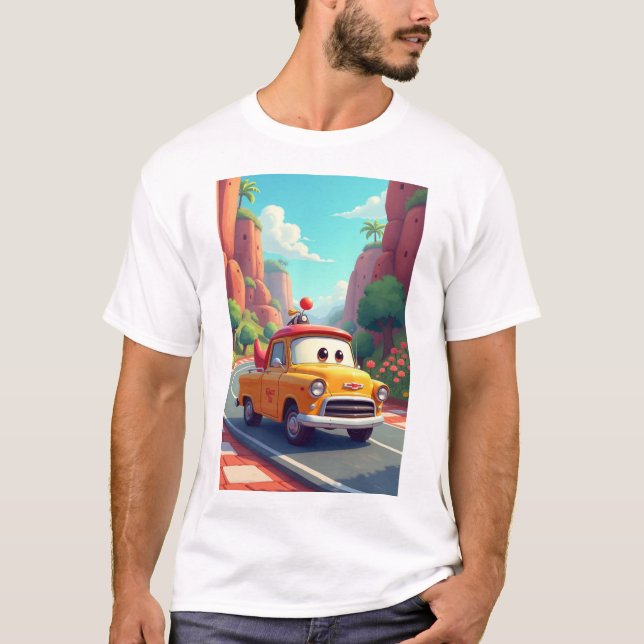 Chevy Car Cartoon Trikots T-Shirt (Vorderseite)