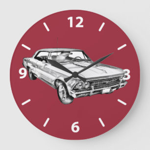 Chevy Chevelle SS 396 Illustration 1966 Große Wanduhr