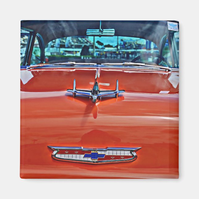 Chevy Chevrolet Tri-Five BelAir Hotrod Magnet (Vorne)